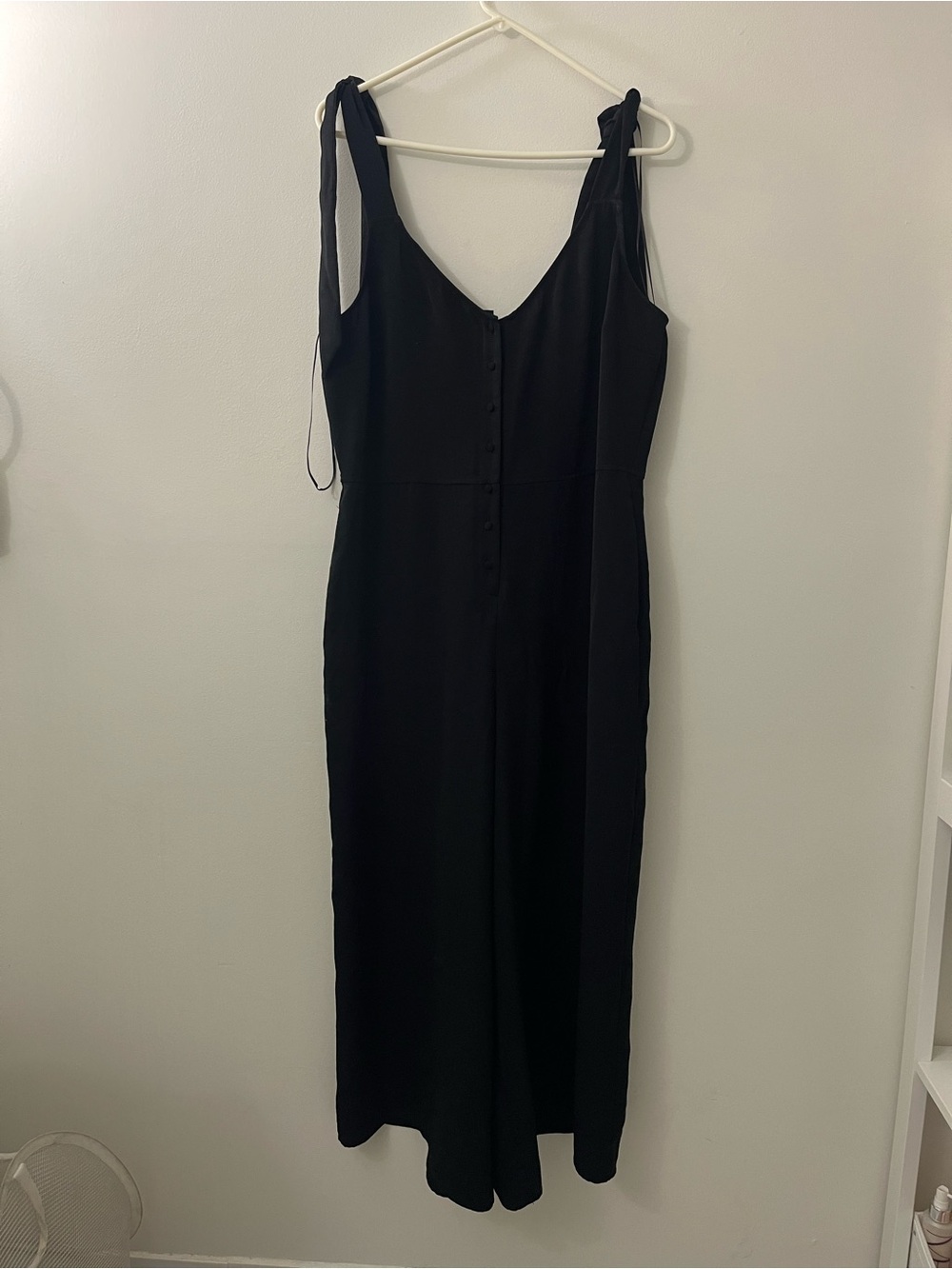 Express Black Button-Front Sleeveless Jumpsuit
